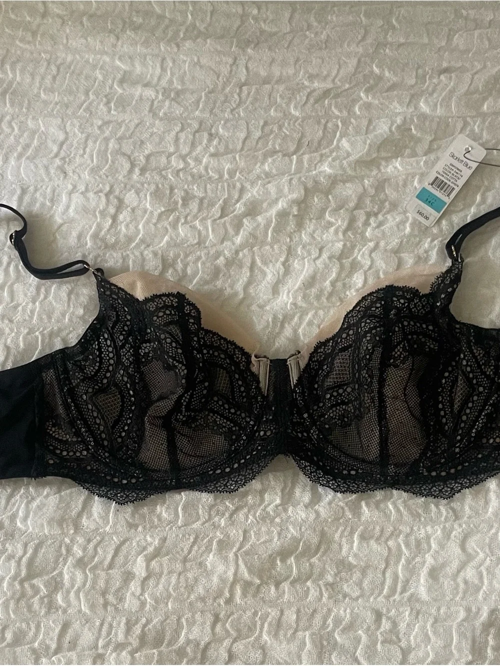 Skarlett Blue Black Lace Bra with Nude Lining